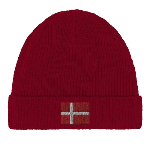 Bonnet en Coton – Drapeau du Danemark – Broderie