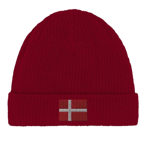 Bonnet en Coton – Drapeau du Danemark – Broderie
