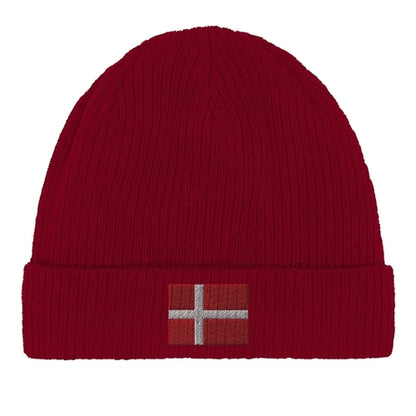 Bonnet en Coton – Drapeau du Danemark – Broderie