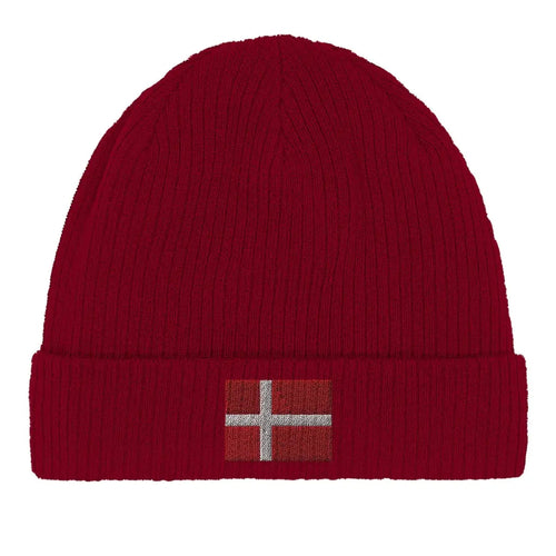 Bonnet en Coton – Drapeau du Danemark – Broderie